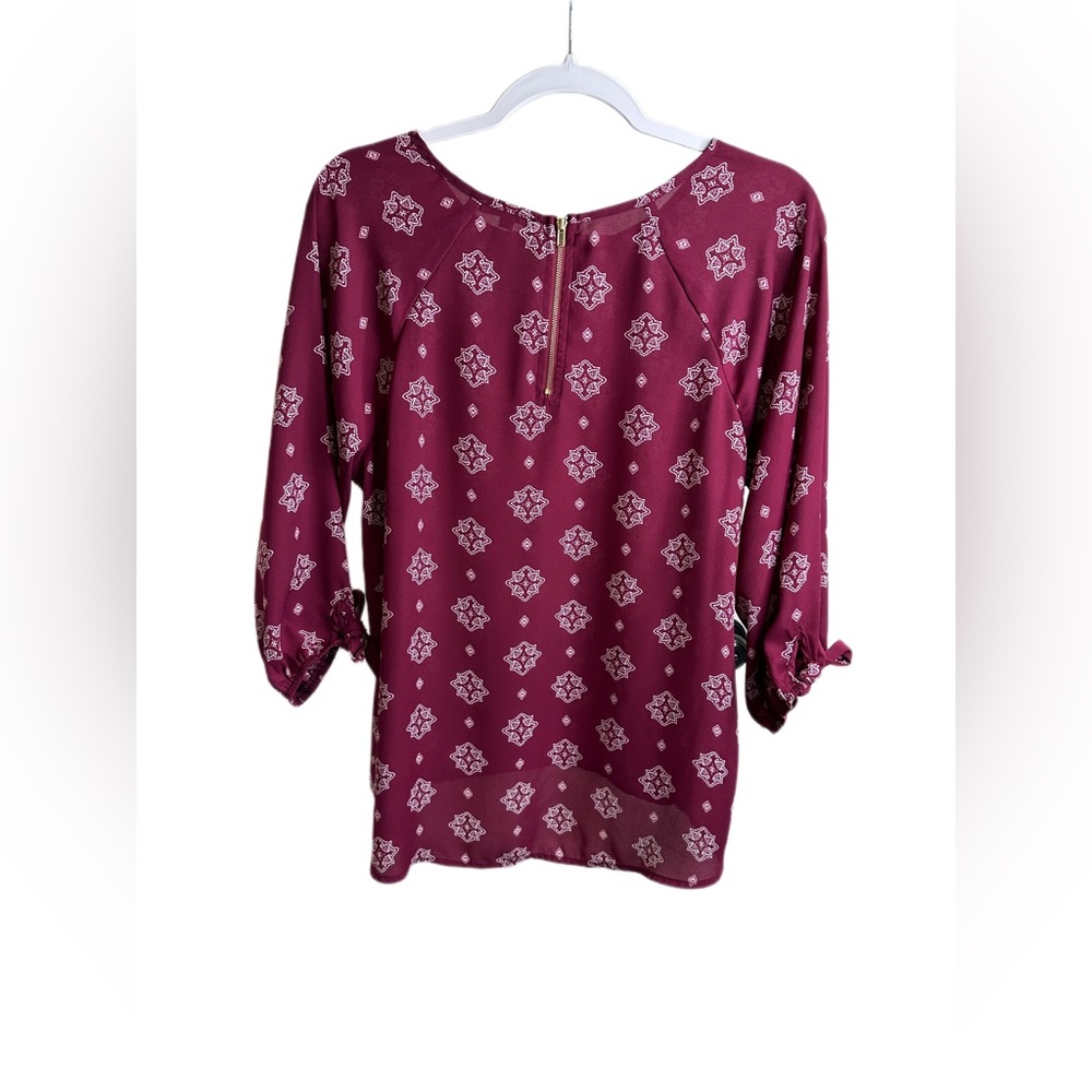 Papermoon Larie Tie Sleeve Blouse Shirt Size Large